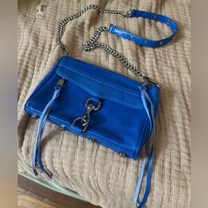 Rebecca Minkoff Electric Blue Leather-Trim Crossbody